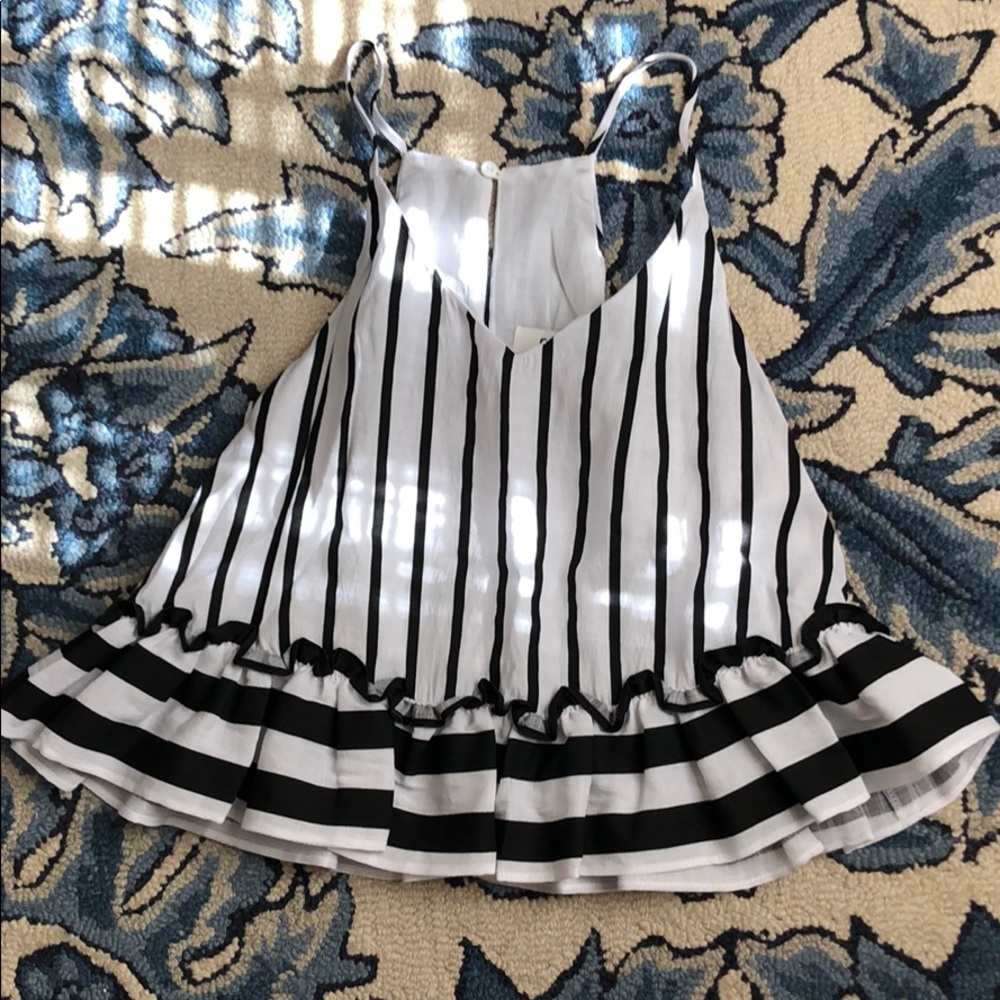 Black and White Peplum Tank